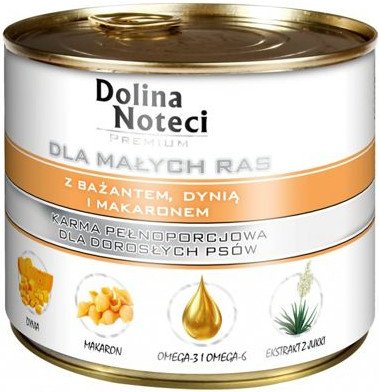 Dolina Noteci PREMIUM dla psów małych ras z bażantem dynią i makaronem 185g