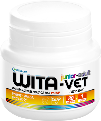 Wita-Vet Eurowet Szczenięta+ADULT Ca/P 1,3 1g 80tab