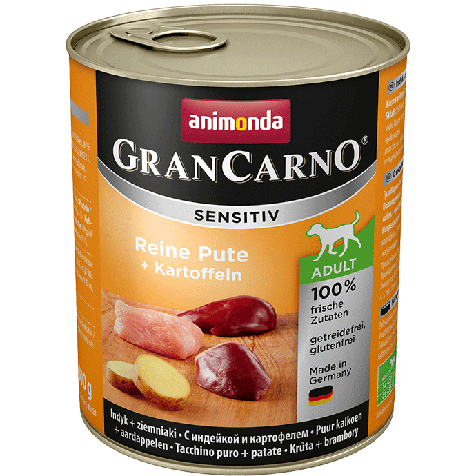 Animonda GranCarno Sensitiv Adult Dog smak Indyk + ziemniaki 800g 13166-uniw