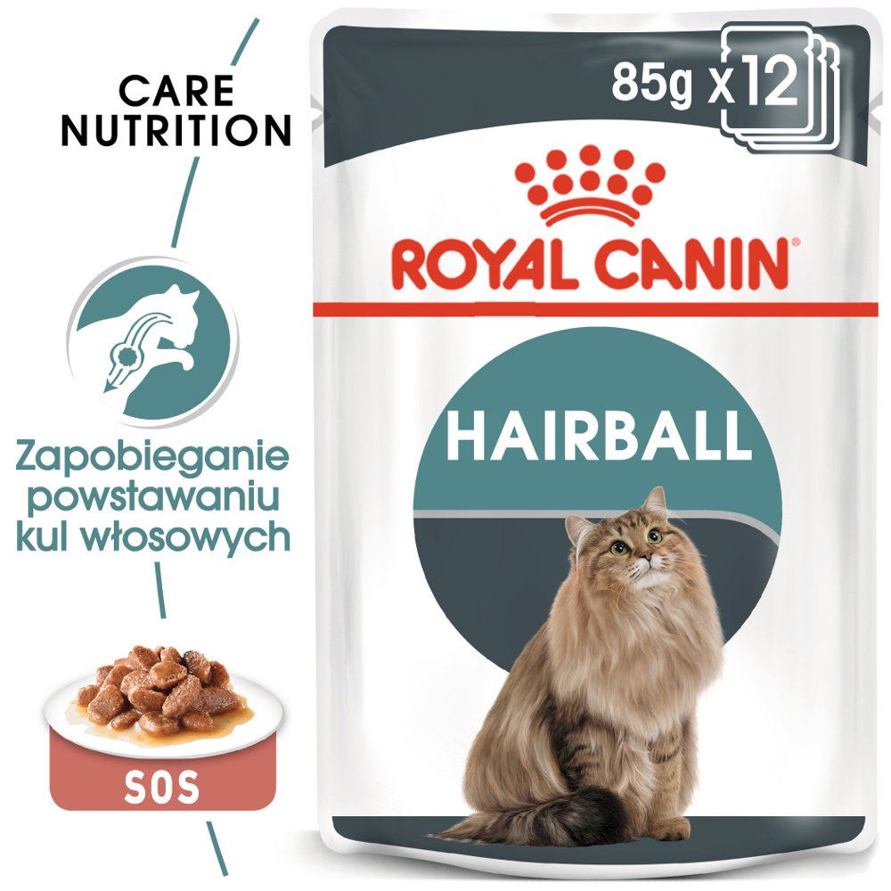 Royal Canin bytówka Hairball Care 12x85 g w sosie 16452-uniw