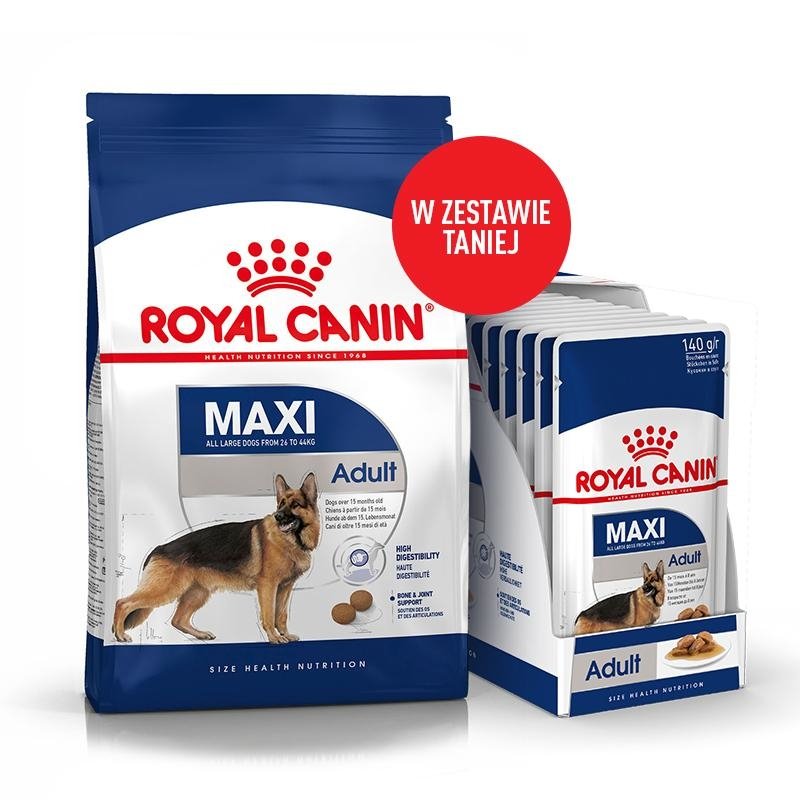 Royal Canin Maxi Adult 15kg + 10x140g saszetka 9003579008485/0