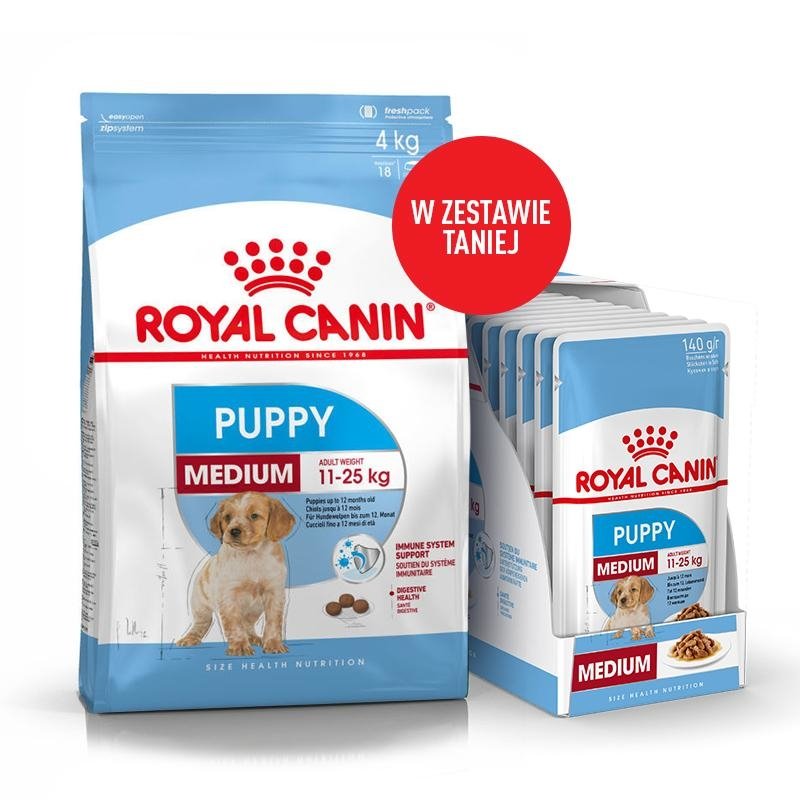 Royal Canin Medium Puppy 15kg + 10x140g saszetka 3182550402132/0