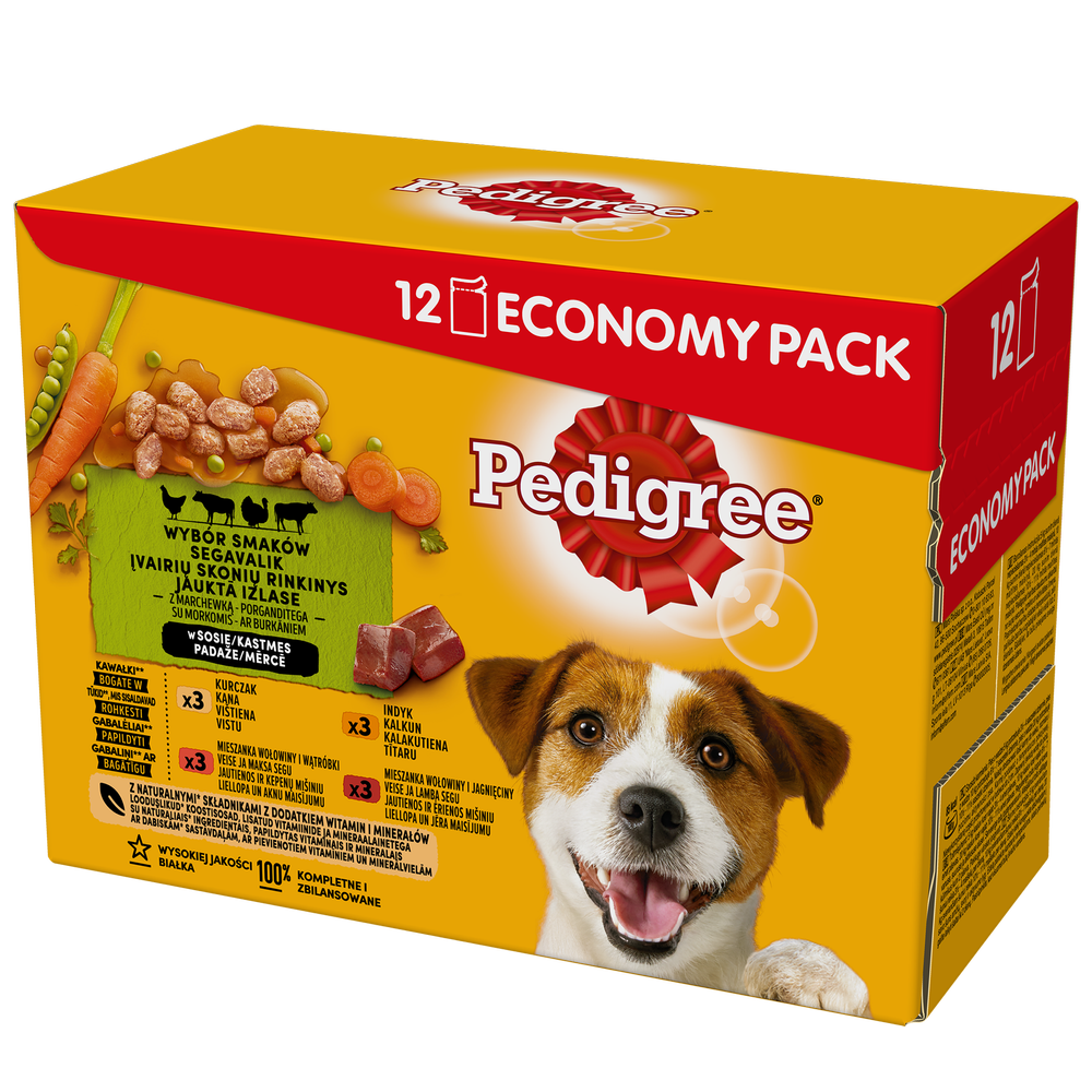 Pedigree Vital Adult karma mokra z wołowiną kurczakiem indykiem 12x100 g