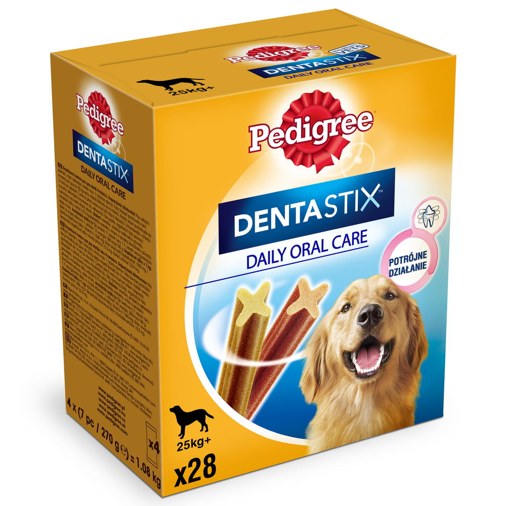 Pedigree DentaStix duże rasy) przysmak dentystyczny dla psów 28 szt 4x270g 25459-uniw