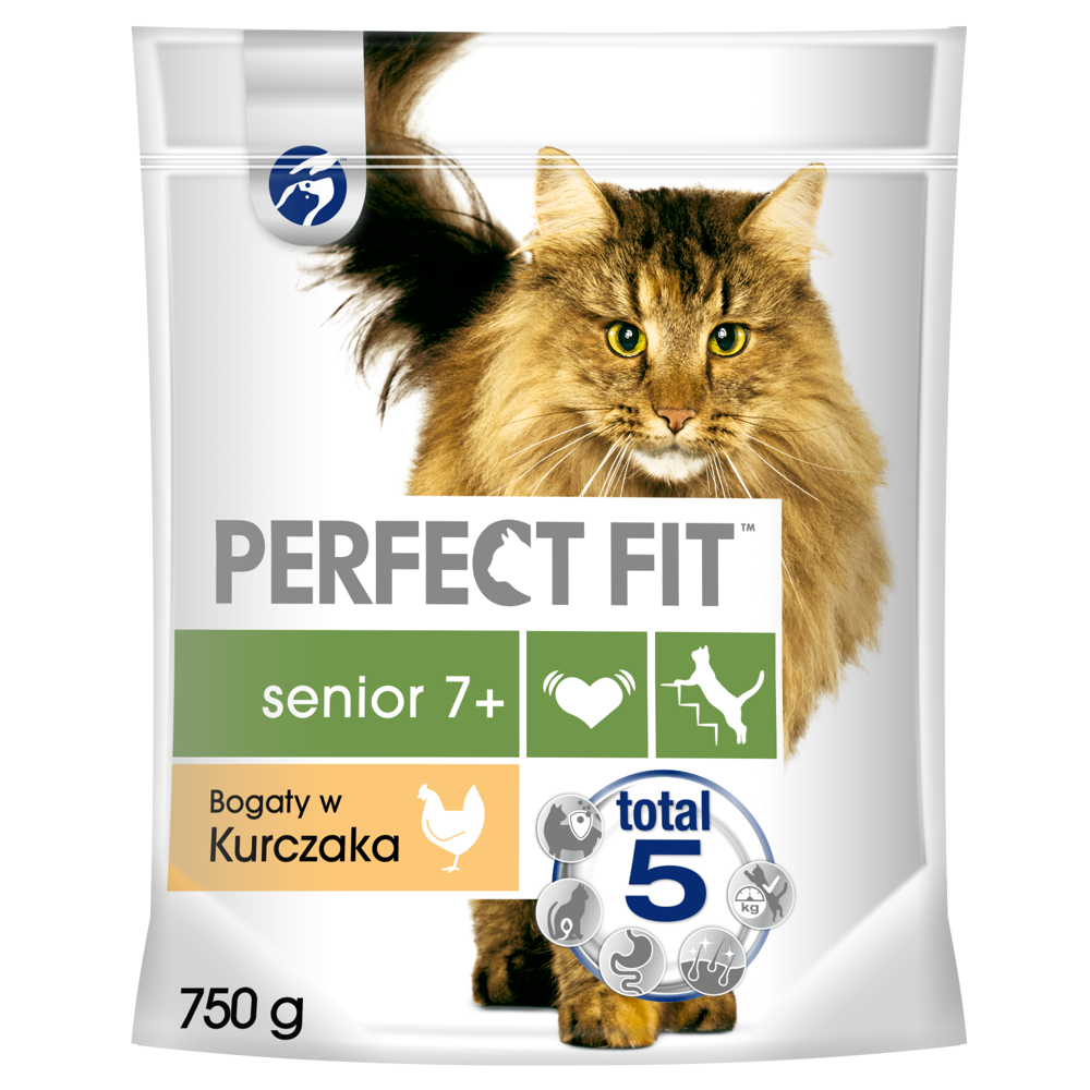 Zdjęcia - Karma dla kotów Perfect Fit  750g Bogaty w kurczaka - sucha karma dla kota star (Senior 7+)