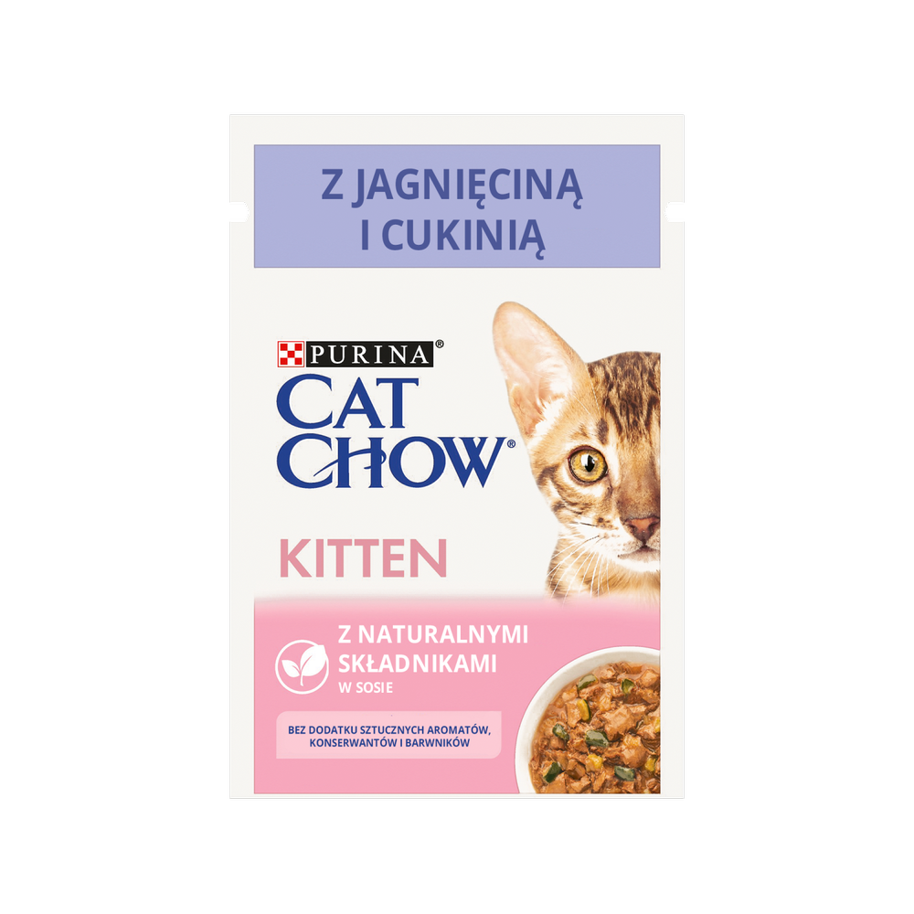 Purina Cat Chow CAT CHOW Kitten Karma z jagnięciną i cukinią w sosie 85g 40614-uniw