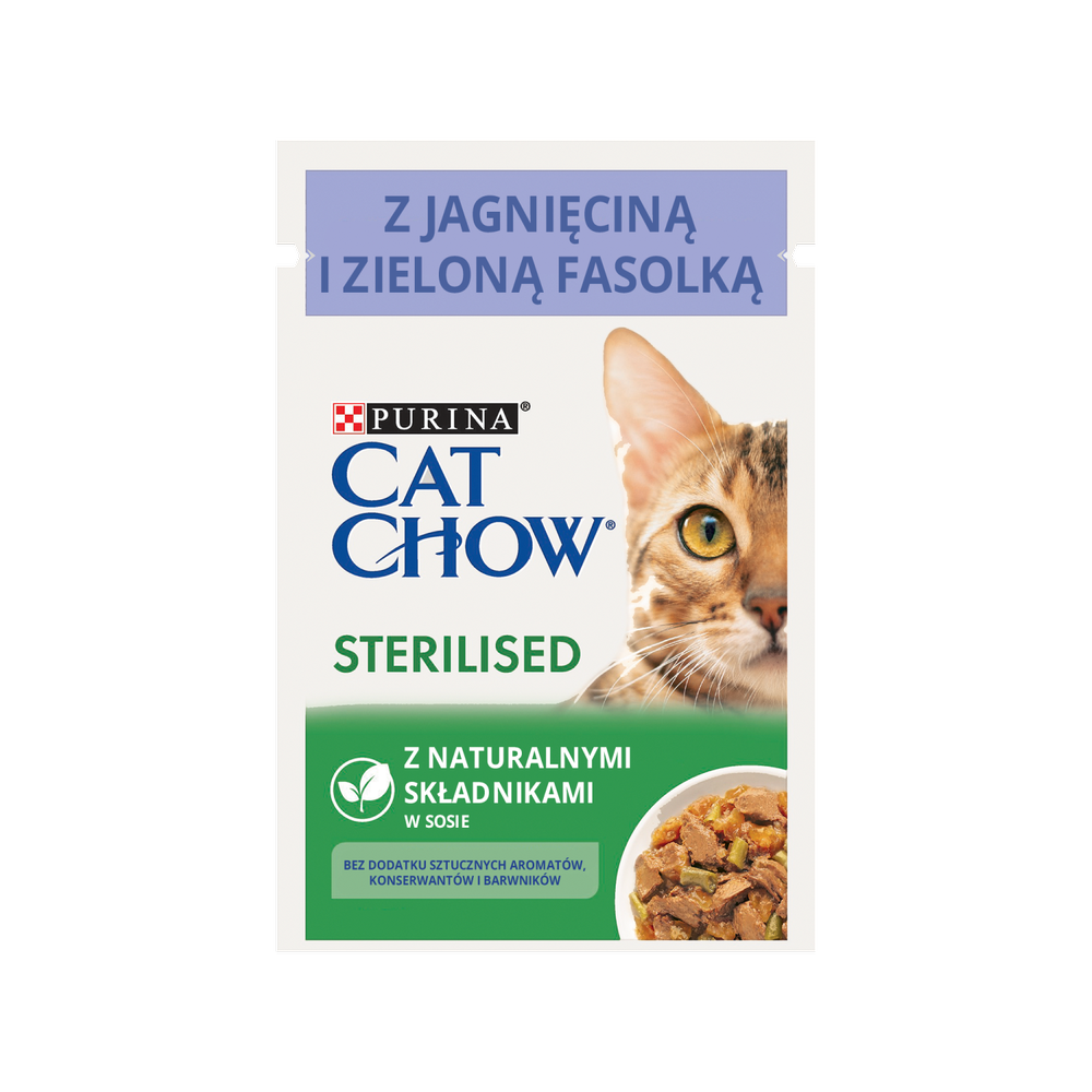 Purina Cat Chow CAT CHOW Sterilised Karma z jagnięciną i zieloną fasolką w sosie 85g 40615-uniw