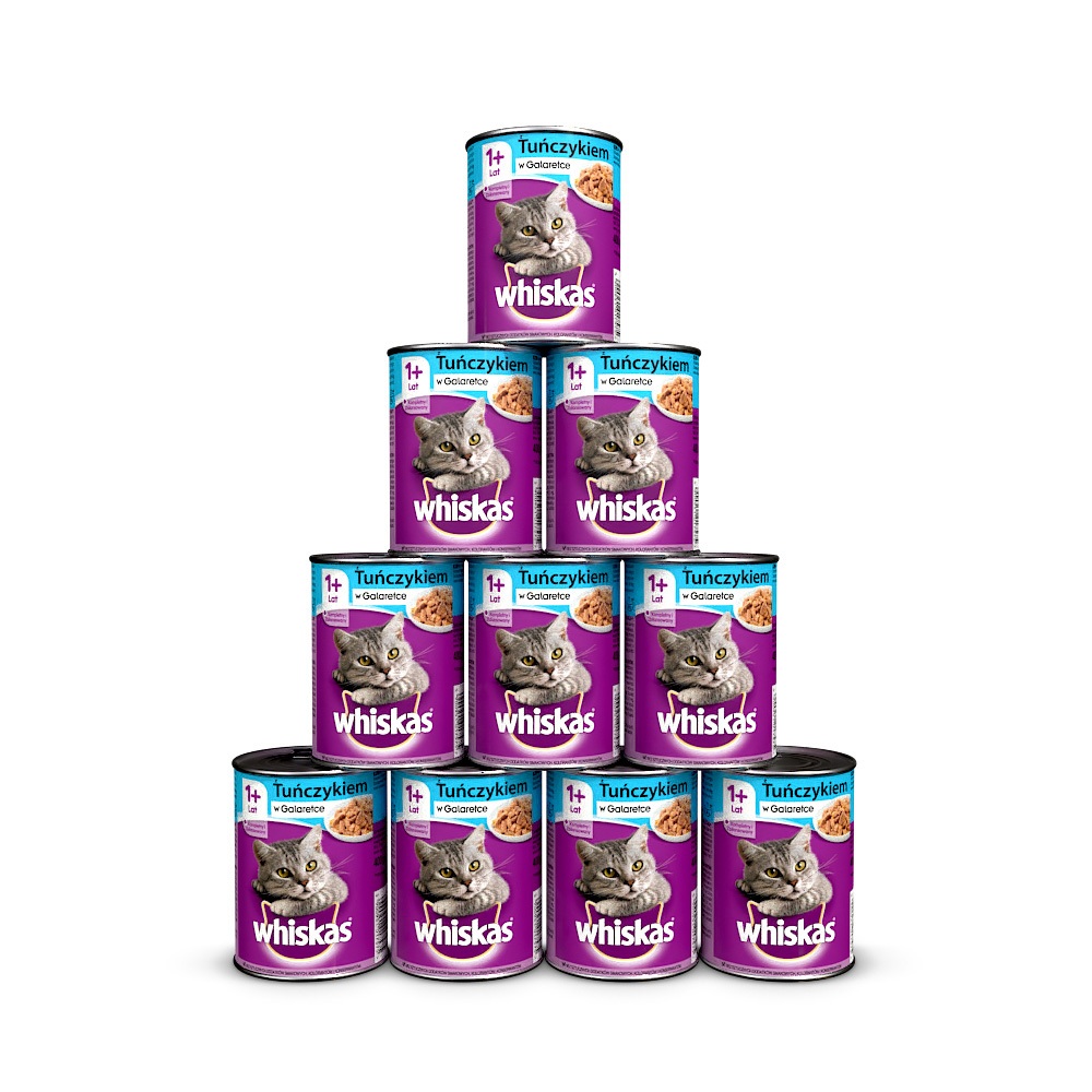 Whiskas Adult puszka 12 x 400g mokra karma dla kotów z tuńczykiem w galaretce 41901-uniw