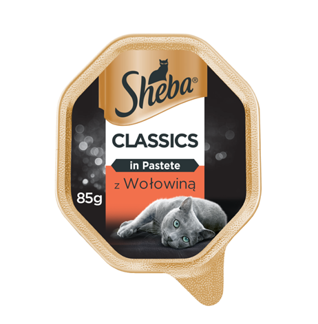 Sheba Classics 85g z Wołowiną mokra karma dla kotów w pasztecie 42566-uniw