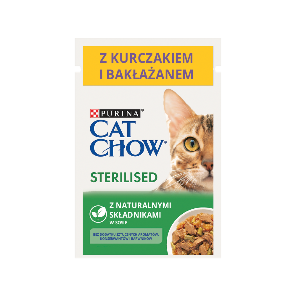 Purina Cat Chow CAT CHOW Sterilised Karma z kurczakiem i bakłażanem w sosie 85g 43524-uniw