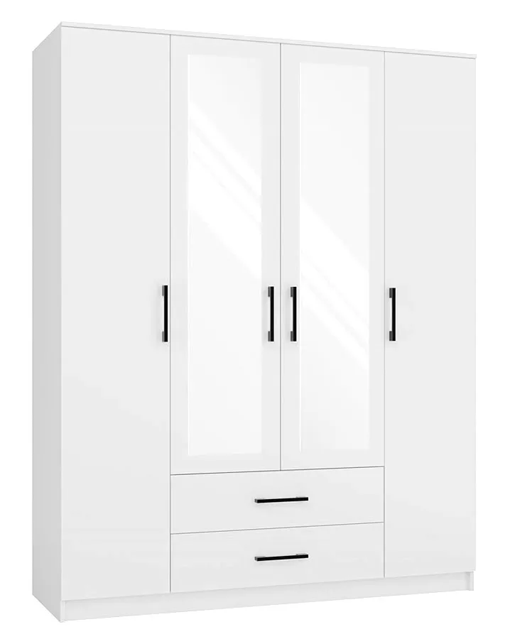 Biała Szafa Z Lustrem H7-H62
