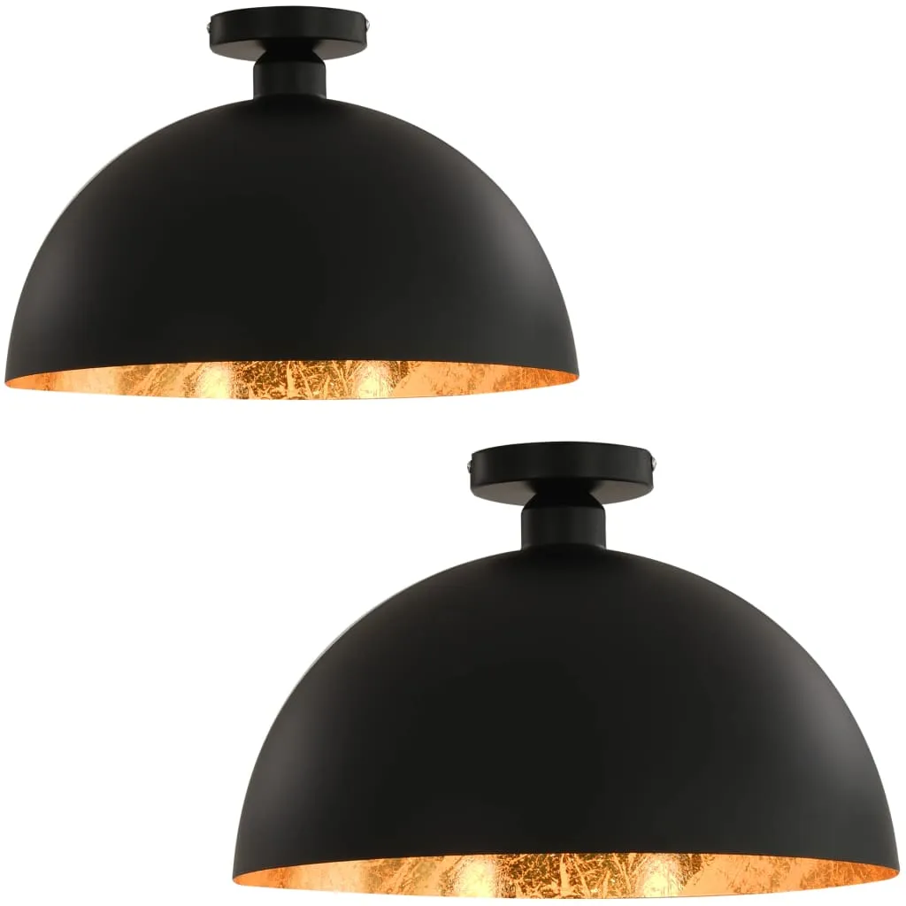 Czarno-złota okrągła lampa sufitowa 2 sztuki - EX157 P7-K86