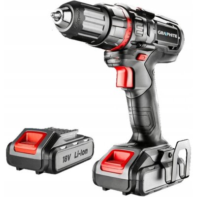 GRAPHITE Wiertarko-wkrętarka akumulatorowa Energy+ 18V, Li-Ion, uchwyt 13 mm, 2 aku 2Ah, ład, walizka TOP-58G006-SET2