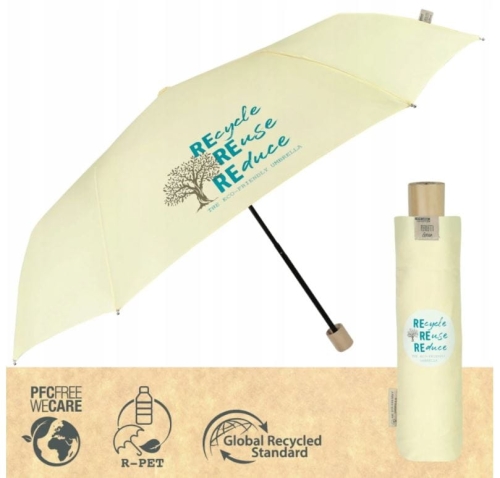 Parasol składany Perletti Green RE, kremowy