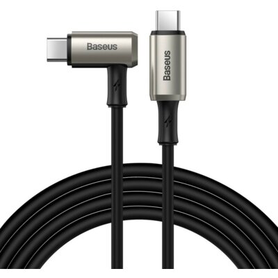 Baseus Kabel USB  Baseus Kątowy Kabel Usb Typ C Usb Typ C Vooc Quick Charge Power Delivery 100 W 5 A 1,5 M Usb 3.2 Gen 2 4K@60 Hz Czarny Catpn-01 CATPN-01