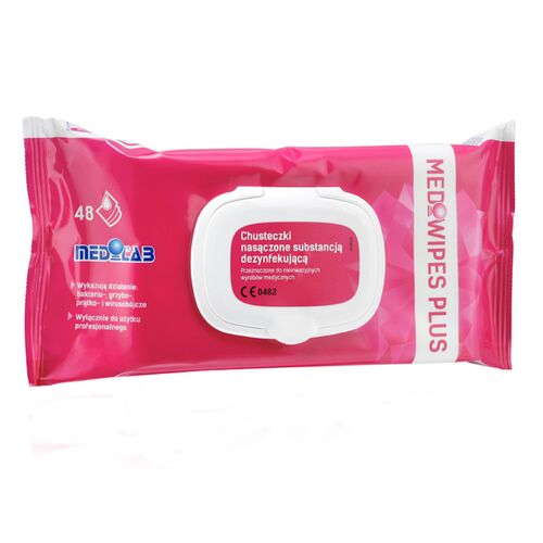 Medilab Mediwipes Plus Chusteczki nasączone substancją dezynfekującą 48szt