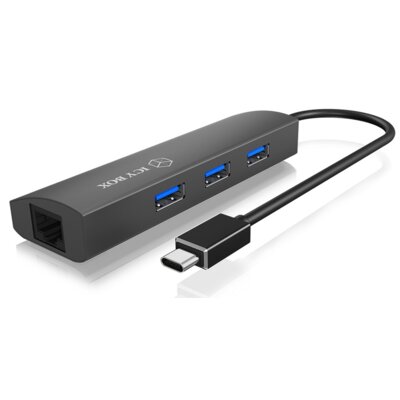 RaidSonic HUB USB RaidSonic IcyBox 3-portowy USB 3.0 Gigabit-LAN IB-HUB1406-C IB-HUB1406-C