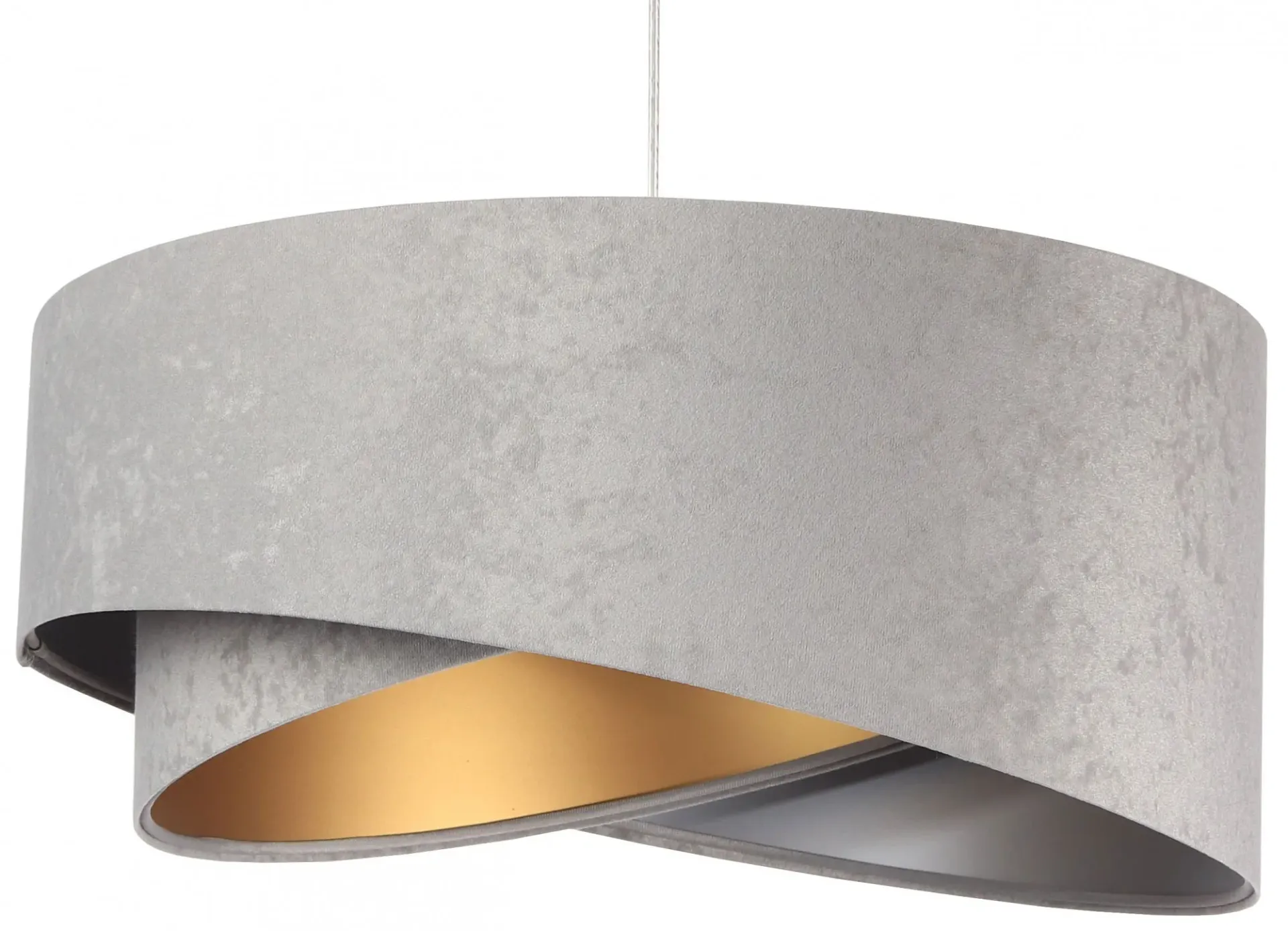 Szara welurowa lampa wisząca glamour L7-L16