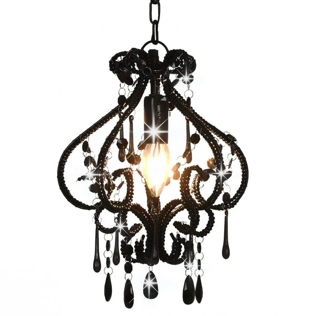 Czarna lampa sufitowa z koralikami - 21X EX168 G9-R87