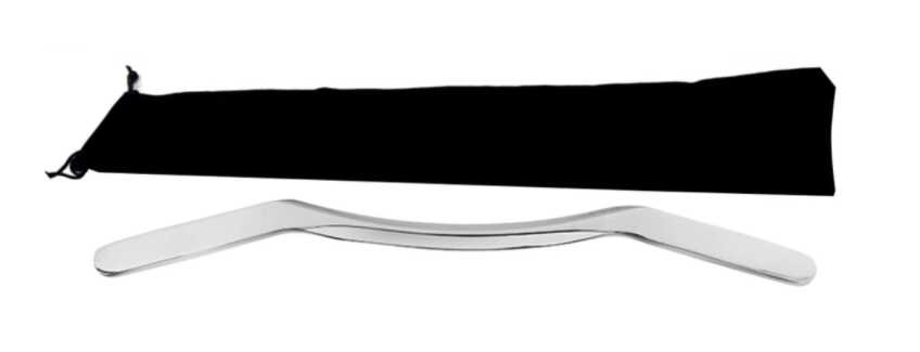Narzędzie do terapii tkanek miękkich terapia narzędziowa IASTM - długi, stalowy drążek z wyprofilowanymi uchwytami + etui (Handlebar G70)