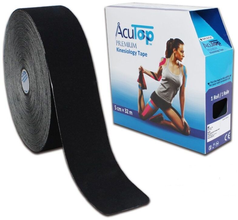 AcuTop PREMIUM kinesiology tape - KINESIO czarny 32m - Rolka GIGANT (atp32 black)