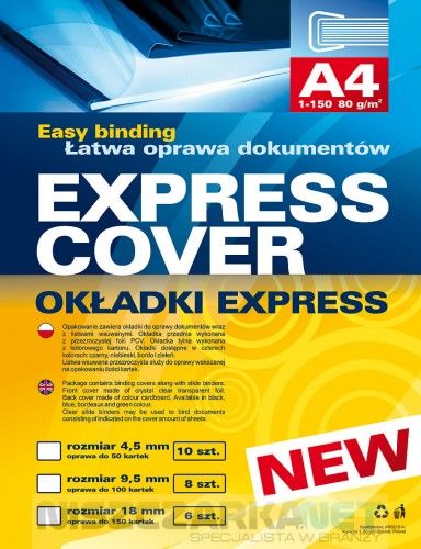 Argo Listwy wsuwane i okładki Express 4,5mm - zestaw do oprawy dokumentów 41445x