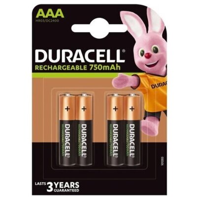 Duracell Akumulator AAA/HR3 750mAh 4szt blistr AZDURUA3LR30001 [7584698]