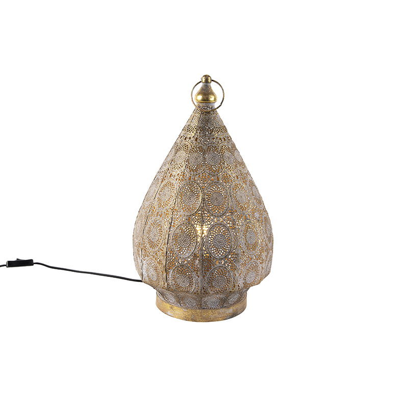 QAZQA Orientalna lampa stołowa złota 28 cm - Mowgli