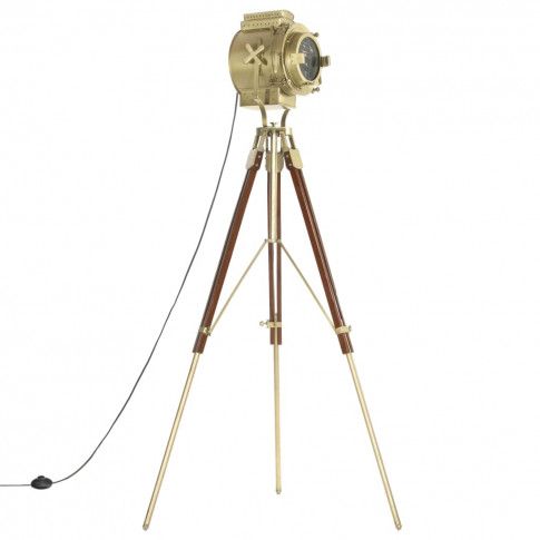 Regulowana lampa podłogowa trójnóg retro z drewna mango - 5X EX198 Emolos