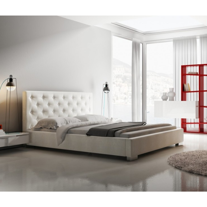 New Design Łóżko LOFT tapicerowane Rozmiar 140x200 Pojemnik Z pojemnikiem Tkanina Grupa IV