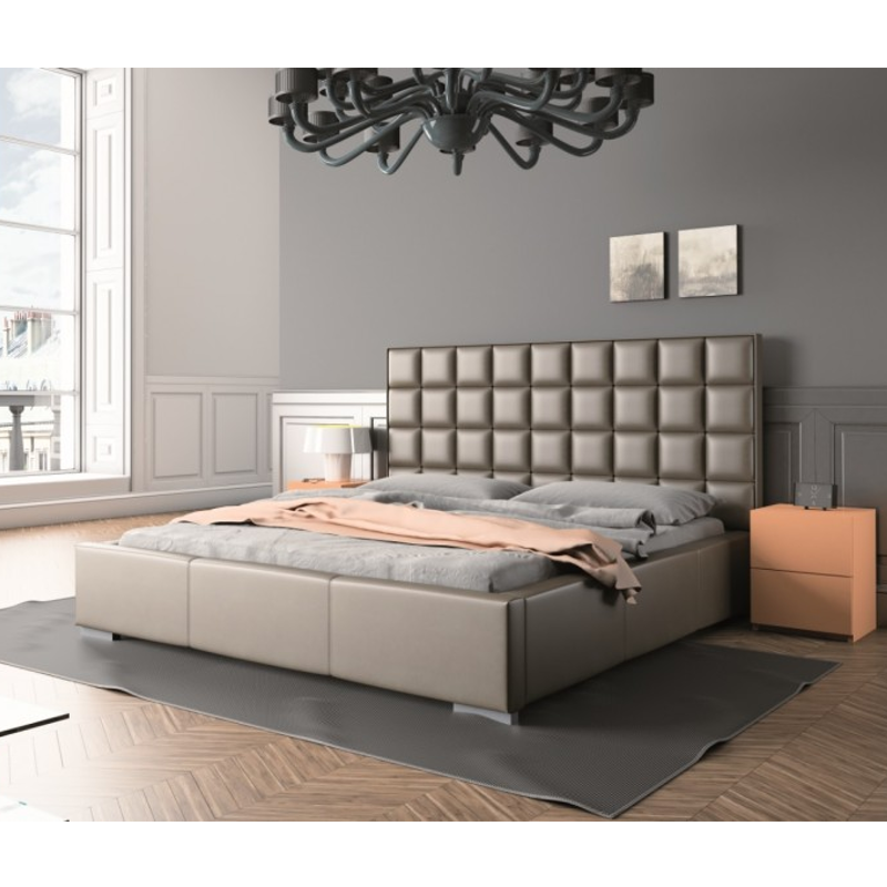New Design Łóżko QUADDRO MINI tapicerowane Rozmiar 180x200 Pojemnik Z pojemnikiem Tkanina Grupa III