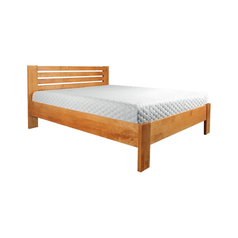 Ekodom Łóżko drewniane Bergen Rozmiar 200x200 Szuflada 2/3 długości łóżka Kolor wybarwienia Orzech
