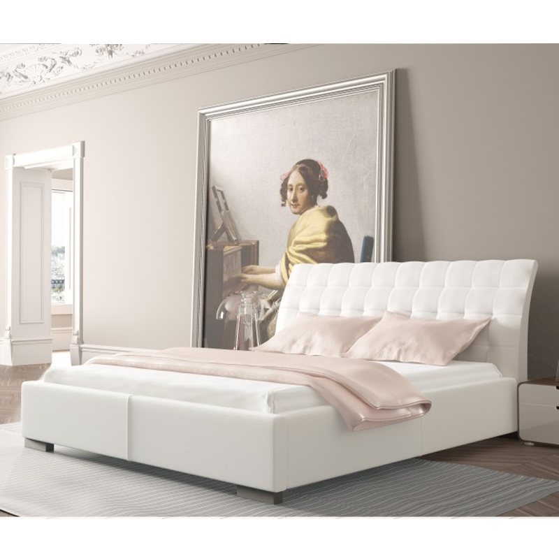 New Design Łóżko MADISON PRESTIGE tapicerowane Rozmiar 140x200 Pojemnik Z pojemnikiem Tkanina Grupa IV