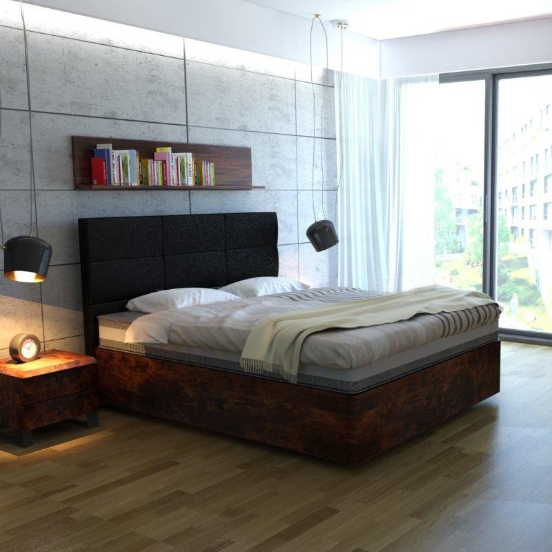 Ekodom Łóżko HYGGE PLUS drewniane Rozmiar 100x200 Kolor wybarwienia Orzech