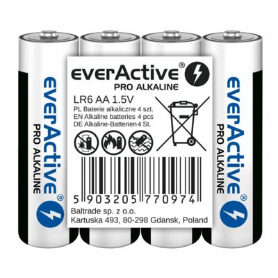 EverActive 4 x baterie alkaliczne Pro LR6 AA taca LR6PRO4T