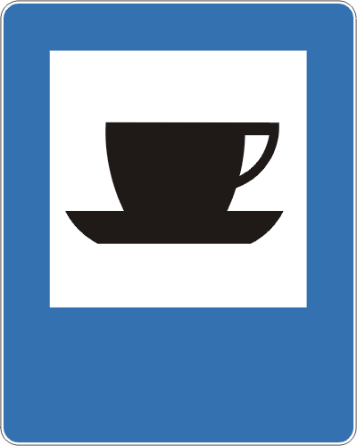 Znak drogowy informacyjny D-27 Bufet lub kawiarnia