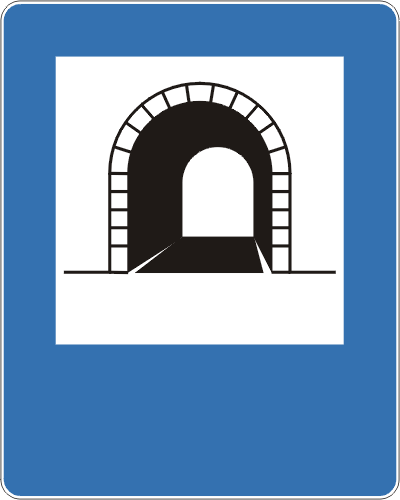 Znak drogowy informacyjny D-37 Tunel