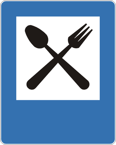 Znak drogowy informacyjny D-28 Restauracja