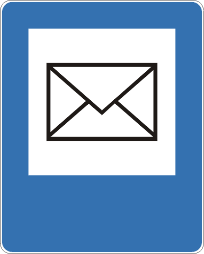 Znak drogowy informacyjny D-25 Poczta