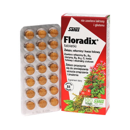 Salus Floradix Żelazo i Kwas foliowy 84 szt.