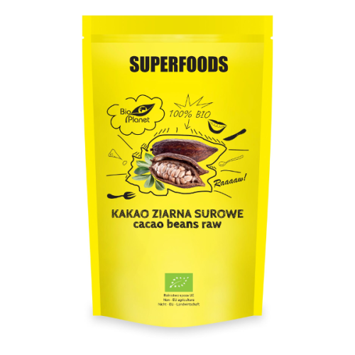 Bio Planet seria SUPERFOODS KAKAO ZIARNA SUROWE BIO 200 g - 5907814668073