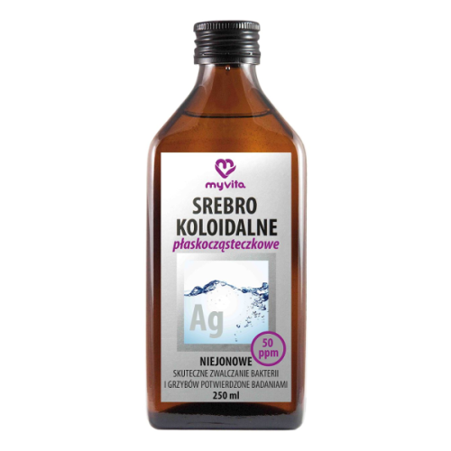 MyVita Srebro koloidalne Ag niejonowe płaskocząsteczkowe 50 ppm 250 ml