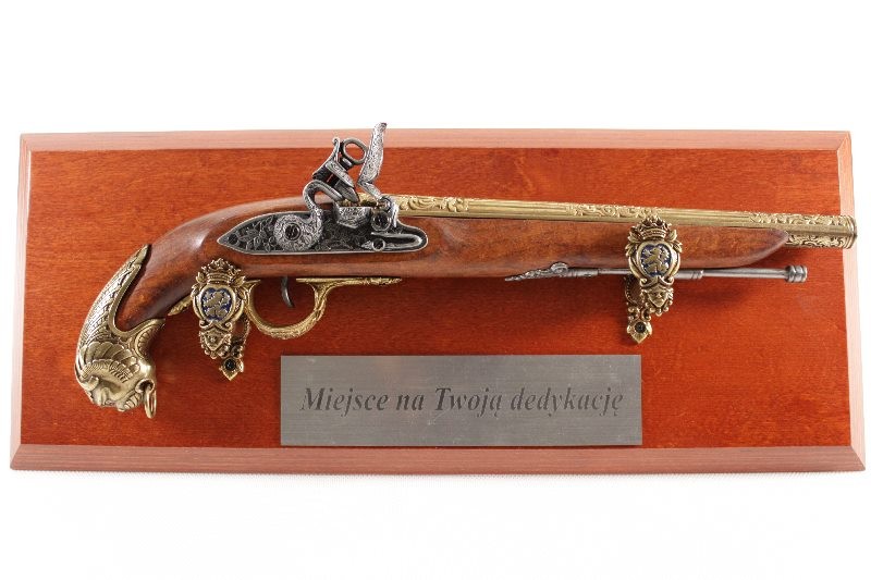 Denix replika pistolet skałkowy na tablo model 1043L+TM+TGD