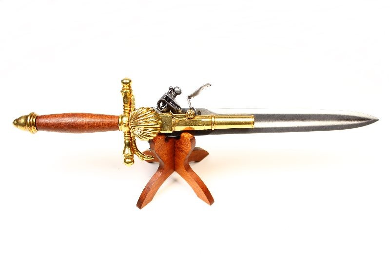 REPLIKA FRANCUSKI PISTOLET-SZTYLET NA STOJAKU DENIX MODEL 1204+800