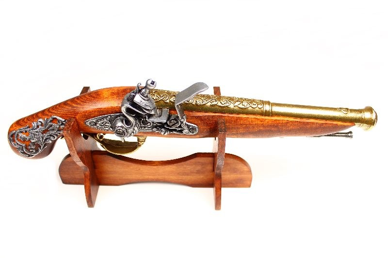 Denix replika pistolet skałkowy na stojaku model 1196L+801