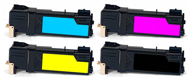 Komplet tonerów zamienników DT6128KPLX do Xerox Phaser 6128 6128n 6128mfp, pasuje zamiast Xerox 106R01459 106R01456 106R01457 106R01458 CMYK, 3100/2500 stron