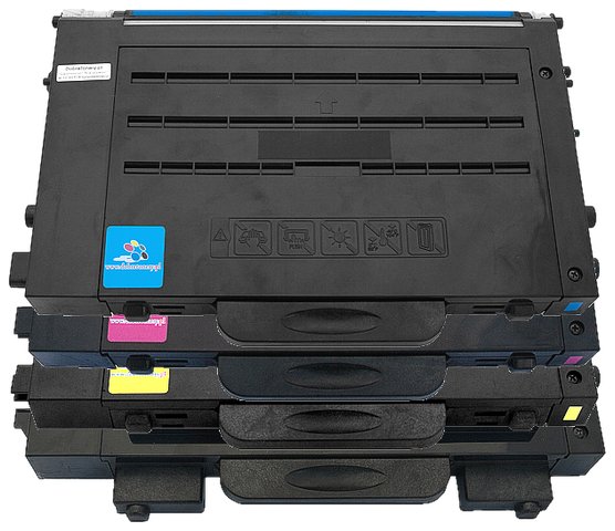 Komplet tonerów zamienników DT500KPLS do Samsung CLP500 CLP500N CLP550 CLP550N, pasuje zamiast Samsung CLP500D7K CLP500D5C CLP500D5M CLP500D5Y CMYK, 7000/5000 stron