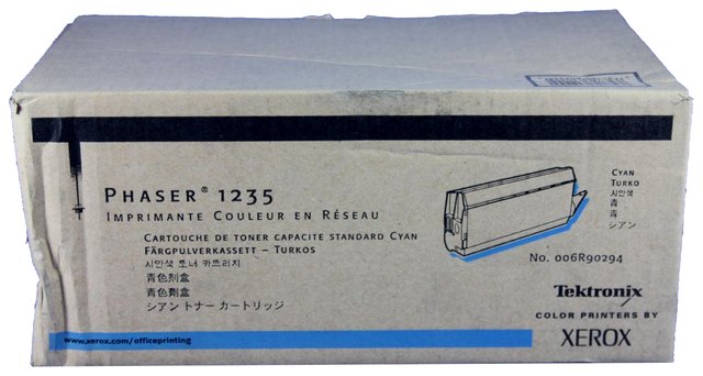 Oryginał Toner Xerox Phaser 1235 Cyan, pudełko zastępcze, oryginalny airbag/folia