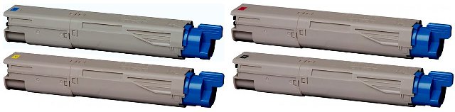 Komplet tonerów zamienników DT3300KPLO do OKI C3300n C3400n C3450 C3600, pasuje zamiast OKI 43459332 43459331 43459330 43459329 CMYK, 2500 stron