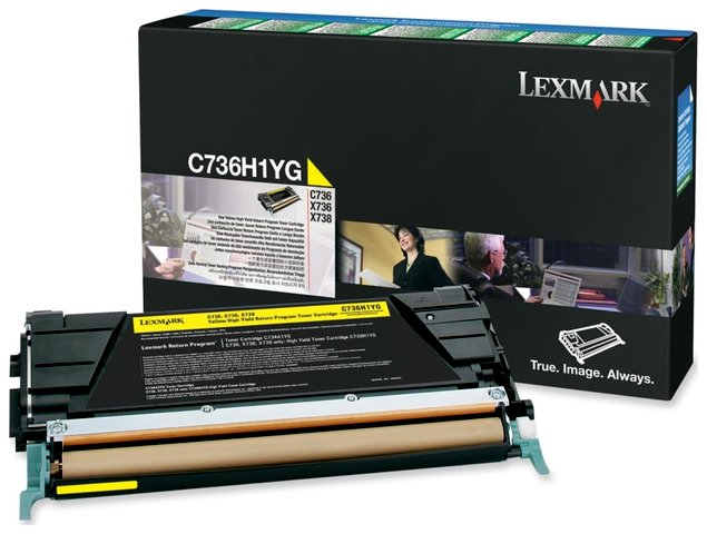 Oryginał Kaseta z tonerem Lexmark do C736 | zwrotny | 10 000 str. | yellow, pudełko otwarte